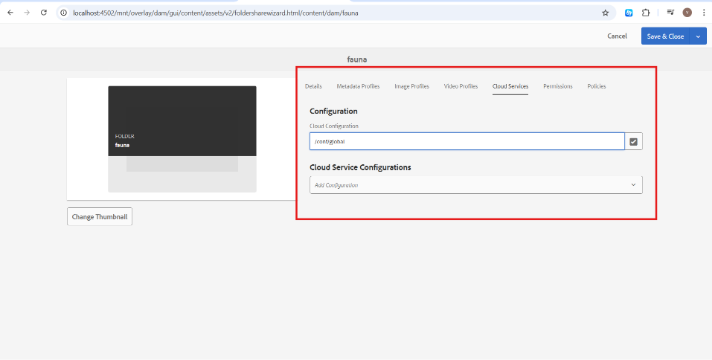 aem folder configuration