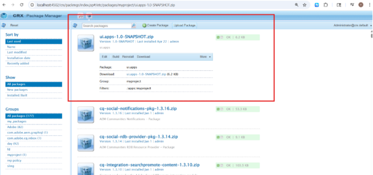 AEM Package Manager