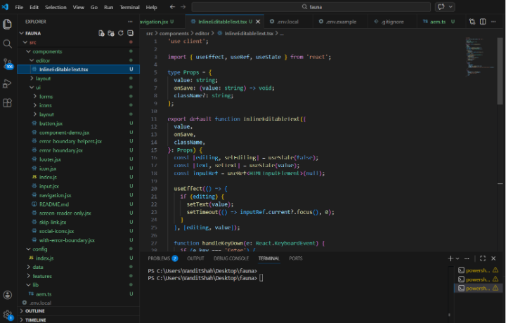 inline editor