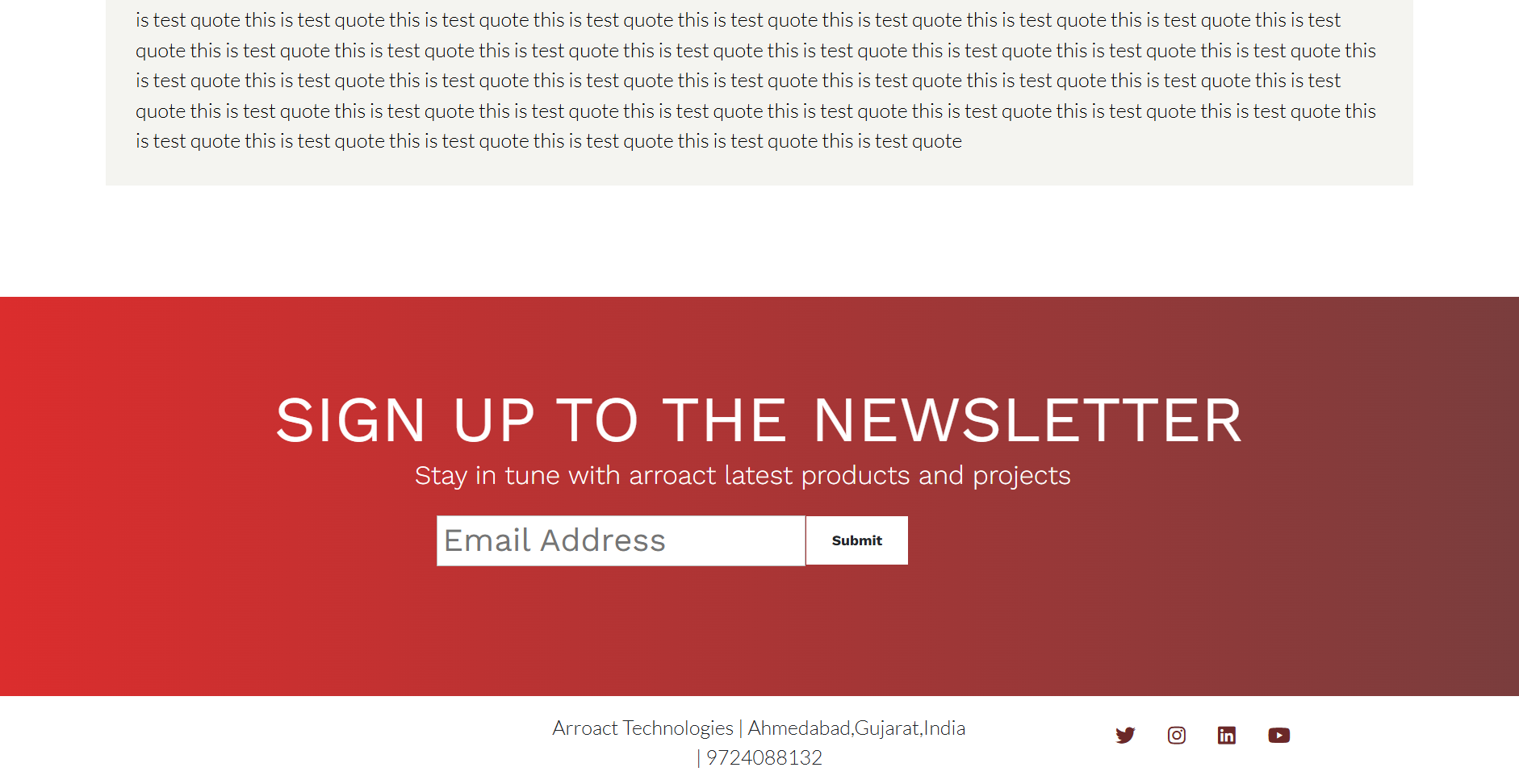 sign up for newsletter