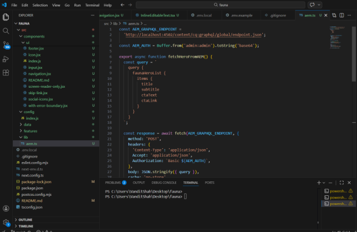 aem vs code file