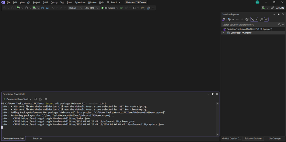 umbraco ai package install