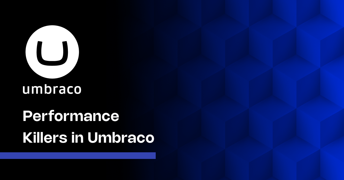 Illustration showing common Umbraco development anti-patterns that cause performance issues