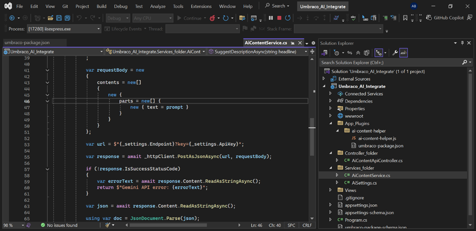 Umbraco calls API