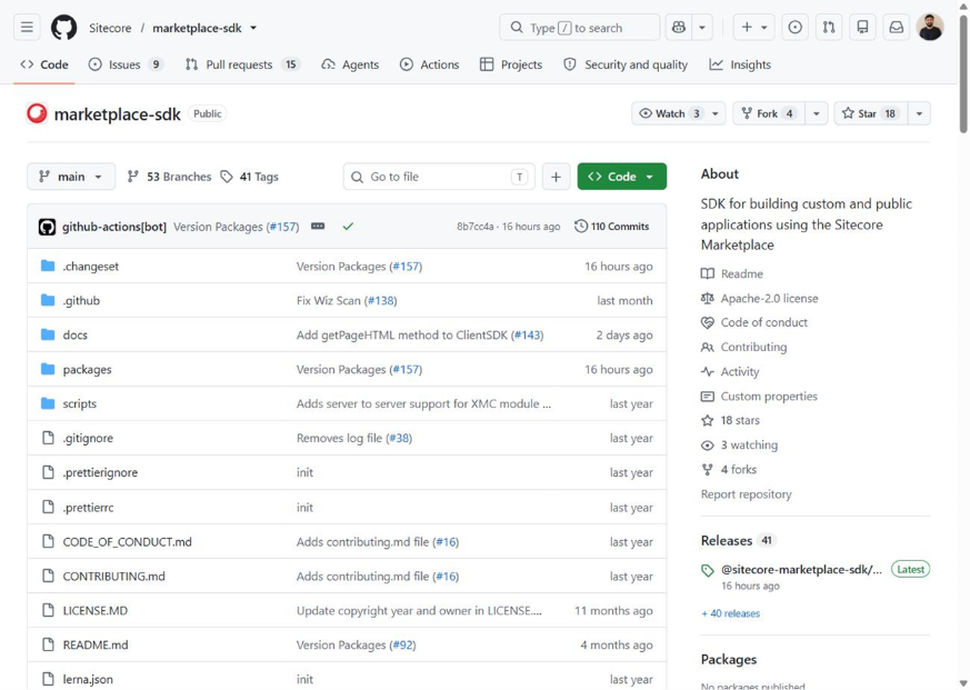 SDK repository organizes