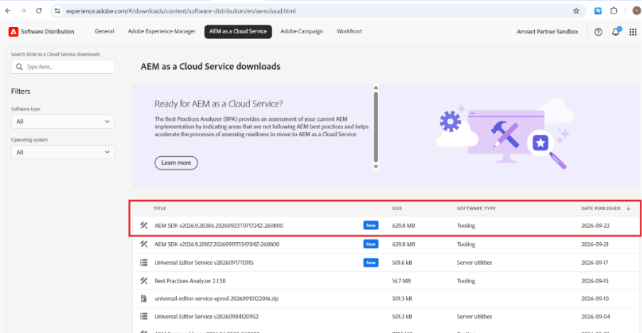 aem cloud sdk
