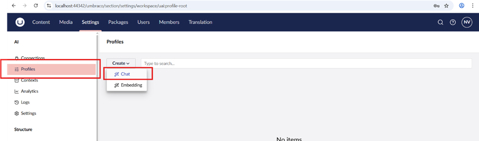 umbraco chat profile 1